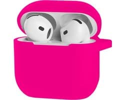 Jumada's Case Geschikt voor AirPods 4 Hoesje Hoes Siliconen Met Clip Cover - Hoesje Geschikt voor Apple AirPods 4 Hoes Siliconen - Roze — afbeelding 1