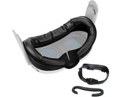 VR Gezichtsinterface voor Meta Quest 3 van MMOBIEL - Face Cover Pad voor Quest 3 (Niet Geschikt voor Quest 3S) - Verwisselbare Facial Interface – Accessoires voor VR Bril met Neuskussen & Zachte PU Lederen Gezichtskussen - Zwart