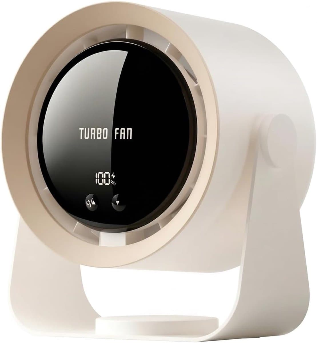Tafelventilator - tafelventilator oplaadbaar - tafelventilator draadloos - Handventilator - LED-display - 5 instelbare snelheden - draagbare tafelventilator voor slaapkamer, kantoor, studentenkamer, keuken, muur, thuis — afbeelding 1