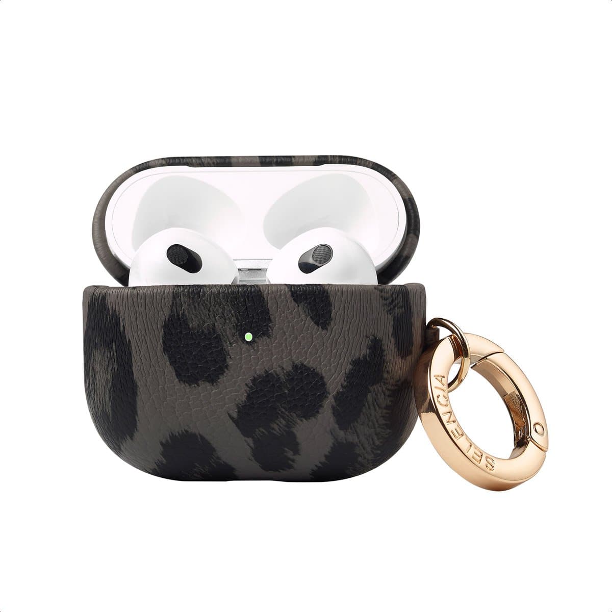 Selencia Sabi Case met panterprint - Hoesje geschikt voor AirPods 3 (2021) - Midnight Black — afbeelding 1