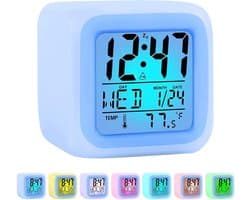 Wekkers voor Kinderen - Digitale Wekker - LED-Display - Digitale Kinderwekker met 7 Kleurwisselingen - Nachtwekker met Temperatuur, Datum, Snooze - Wekker Kind - Kinderwekker - Alarmklok - Batterijen Inbegrepen