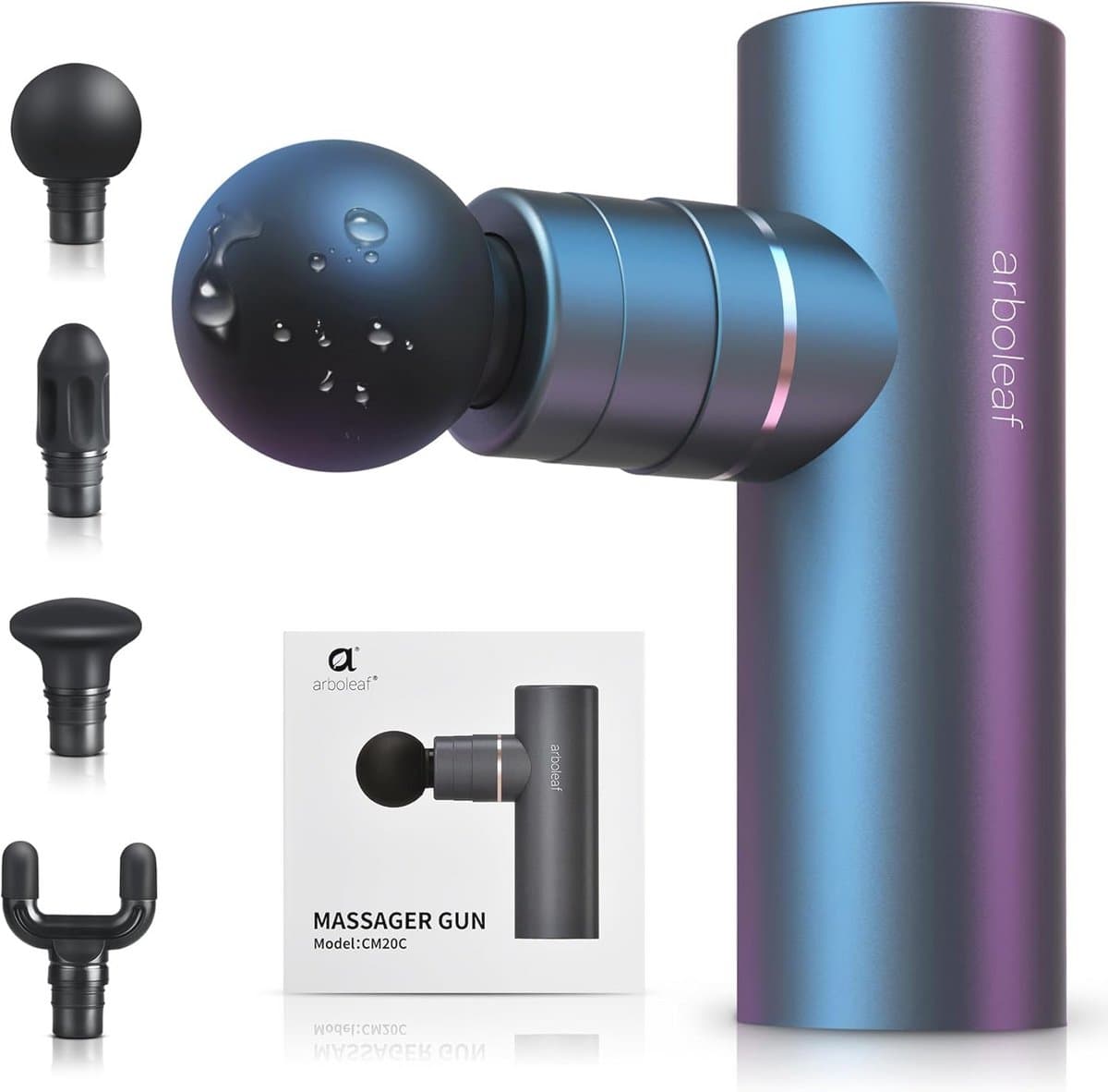 Mini Massagepistool met 4 Siliconen Opzetstukken - Krachtig en Compact voor Spierontspanning — afbeelding 1