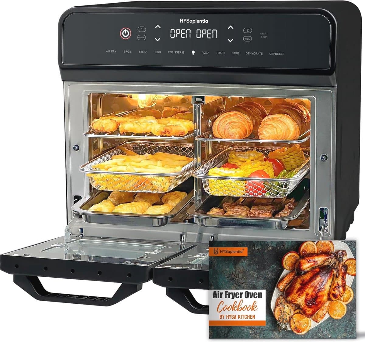 XXL Heteluchtfriteuse - 22L met 2 Kamers en Led-Touchscreen — afbeelding 1