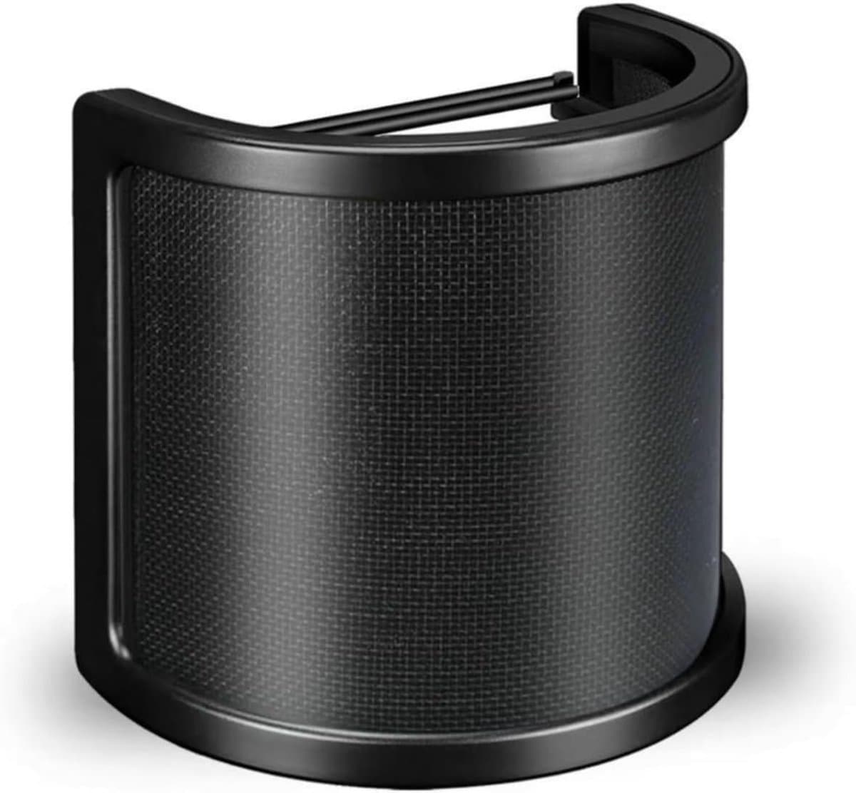 Microfoon Popfilter - 8.7*8*3 cm - Windkap voor Microfoon - Metalen - Popkiller - Studio Accessoire - Handheld Microfoon Popfilter - Zwart - Bescherming tegen Plofgeluiden en Windruis - Pop Filter - Popruis Vermijden — afbeelding 1