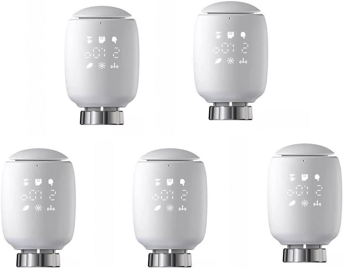 Zigbee Slimme Radiatorthermostaat Set van 5 met Wifi Verwarmingsregeling — afbeelding 1