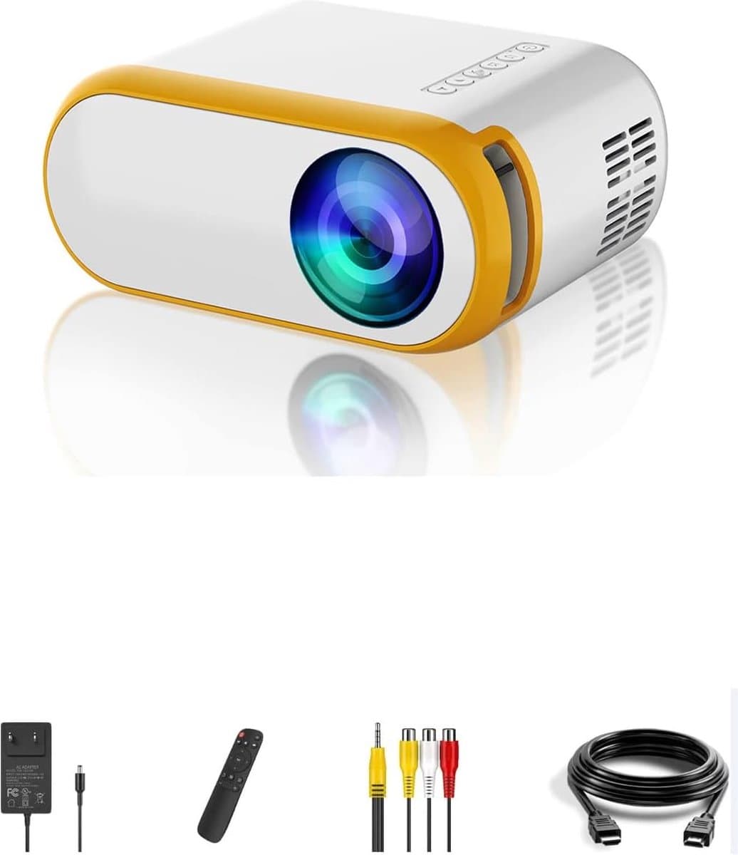 Mini Beamer - Projector - Mini Video Beamer - Wifi - 1080P Full HD - Draagbare Projector - Compatibel met iPhone/Samsung/Hauwei/TV Stick/TV-Box/HDMI/USB/TF/SD-Karte/VGA/AV-Audio — afbeelding 1