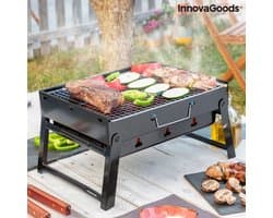 Opvouwbare BBQ -Draagbare opvouwbare grill met rooster -Portable Vouw Barbecue - Festival BBQ - Camping - Tafel - Zomer - Rechthoekig - Zwart