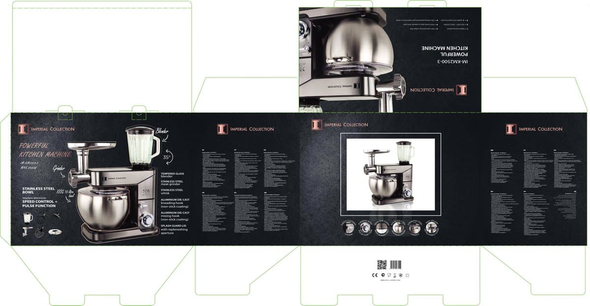 Imperial Collection IM-KM2500-3: 3 in 1 Keukenmachine - Blender, Grinder & Standmixer 10L — afbeelding 1