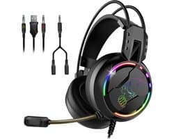 Spirit of Gamer XPERT-H600 Gaming Headset - Gaming Koptelefoon - 7.1 Virtual Surround - RGB Verlichting - 50mm Drivers - Multiplatform PC/PS5/PS4/Xbox/Switch Compatibel