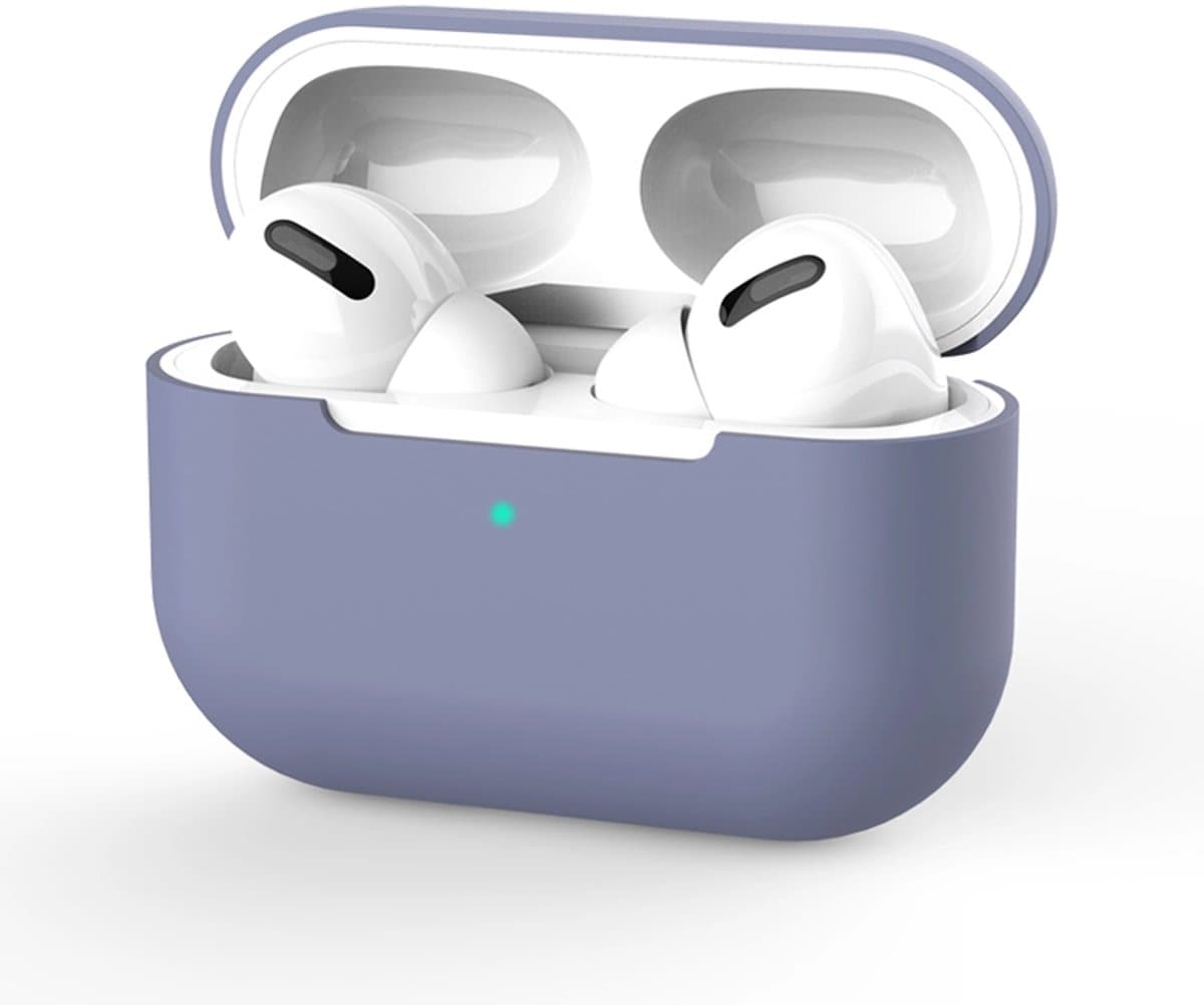 AirPods Hoesje geschikt voor Apple AirPods 4 – Violetgrijs - Siliconen Beschermende Case — afbeelding 1