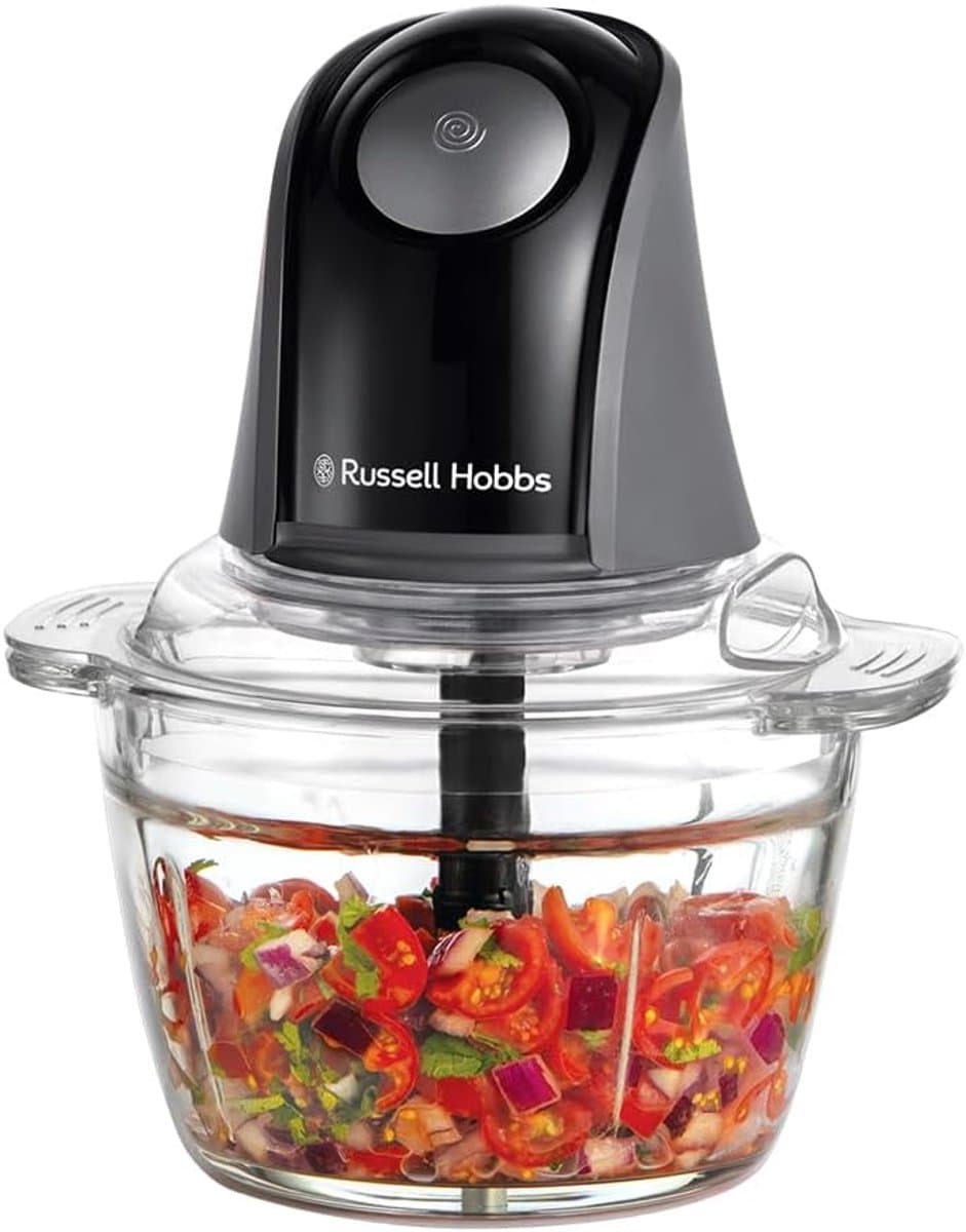Elektrische Mini Chopper Keukenmachine voor Groenten, Fruit, Vlees - Met 1 Liter Glazen Kom en 2 Snelheden — afbeelding 1