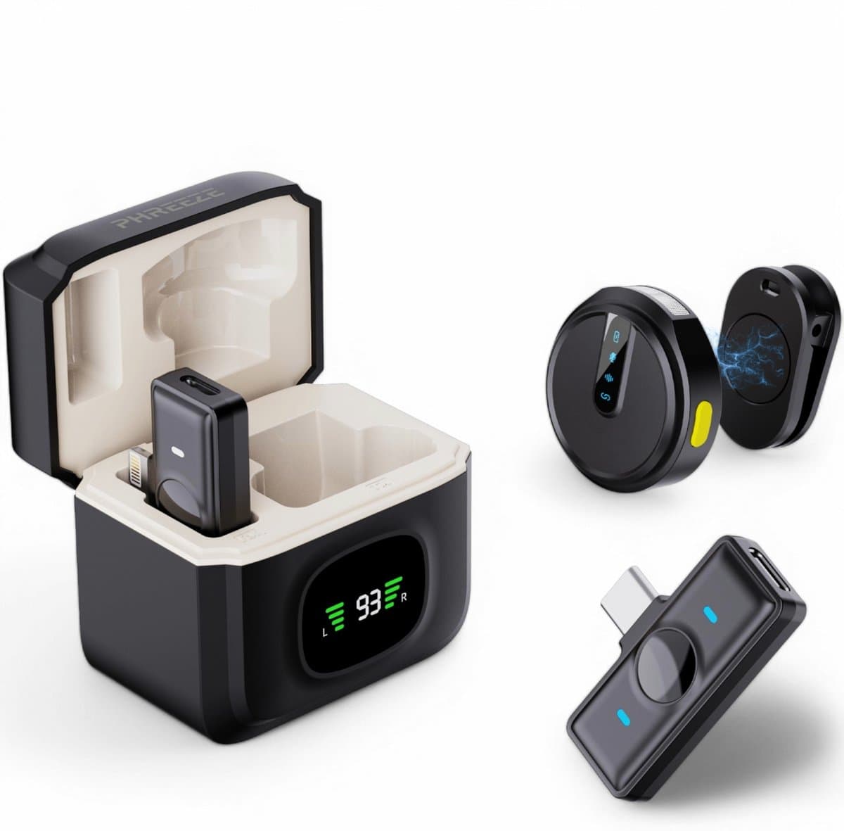 Professionele Draadloze Lavalier Microfoon - Ruisonderdrukking - Mute Knop - Dasspeld - Geschikt voor alle iPhone, Android, iPad & MacBook — afbeelding 1