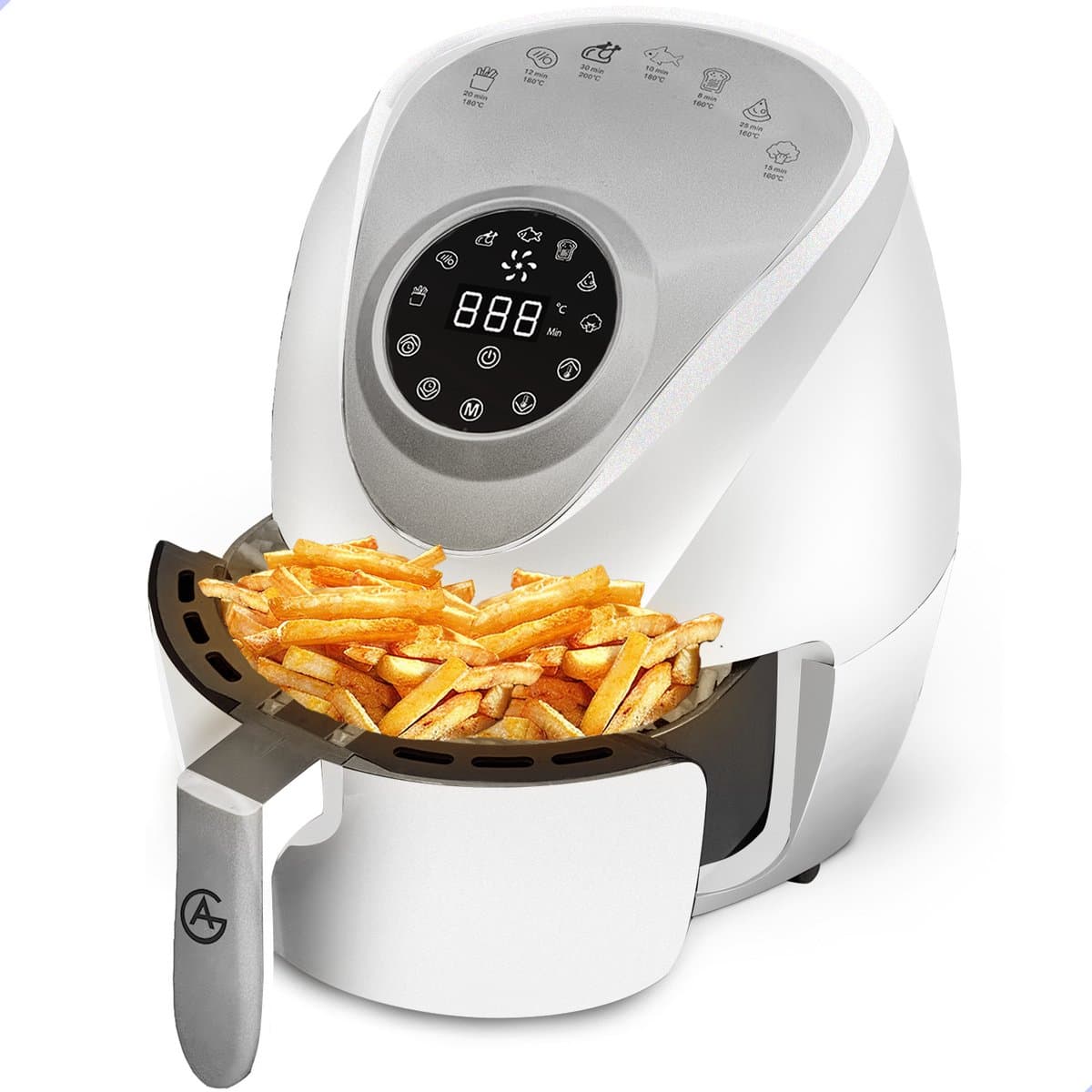 AG5200 Airfryer - Wit - Compact - tot 4 Personen - 4 Liter - Anti-aanbak - Uitneembare Bak - Vaatwasserbestendig - Met Receptenboek - Stil- Snelkooktechnologie - — afbeelding 1