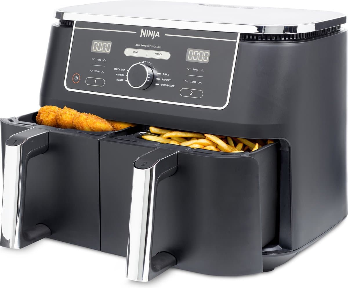 Ninja Dubbele Airfryer XXL - 9.5 Liter - 2020 Model - Dual Zone Technologie - AF400EU — afbeelding 1