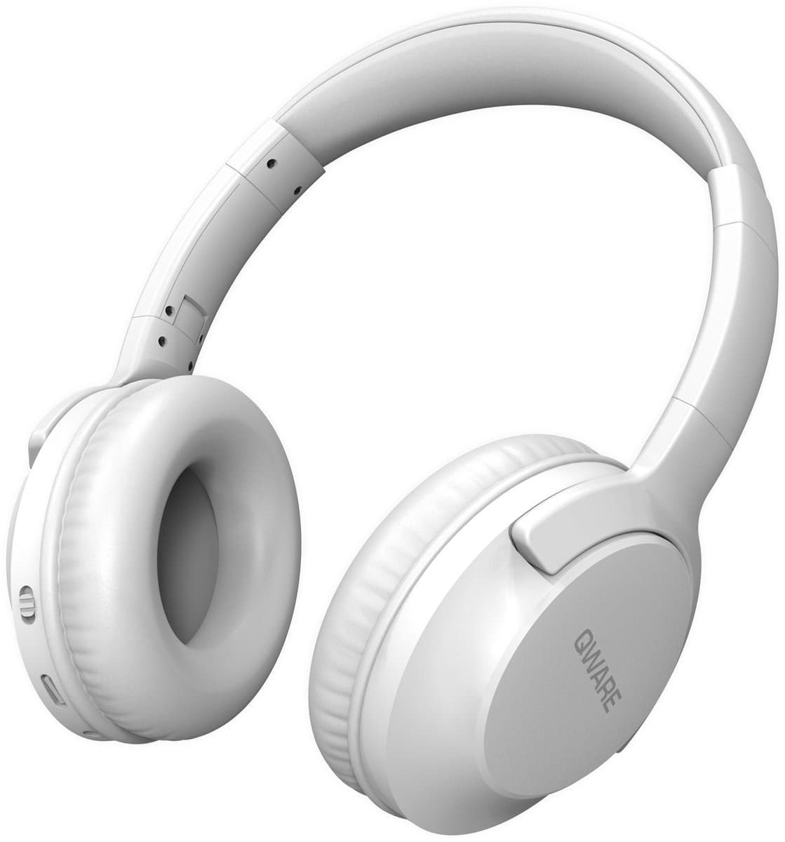 Qware - Draadloze Koptelefoon - Draadloos- Bluetooth 5.1 - Headset - Headphone - Volumeknoppen - USB-C - 20h luisteren op 50% - Vouwbaar Design - Wit — afbeelding 1