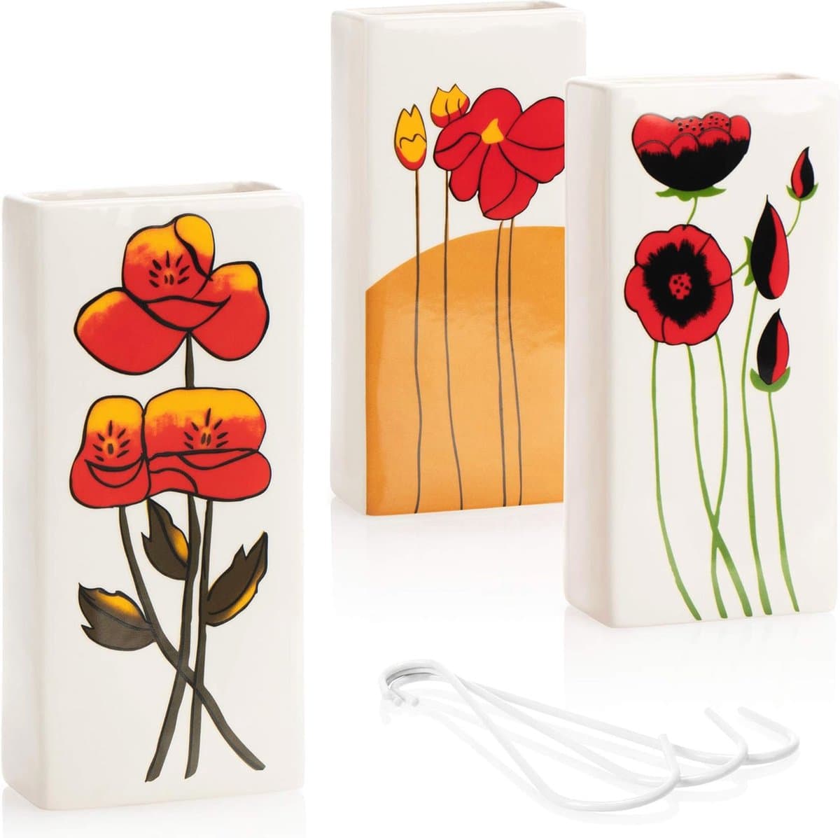 Luchtbevochtiger voor verwarming - keramische radiator luchtverdamper met bloemmotieven - 3-pack — afbeelding 1