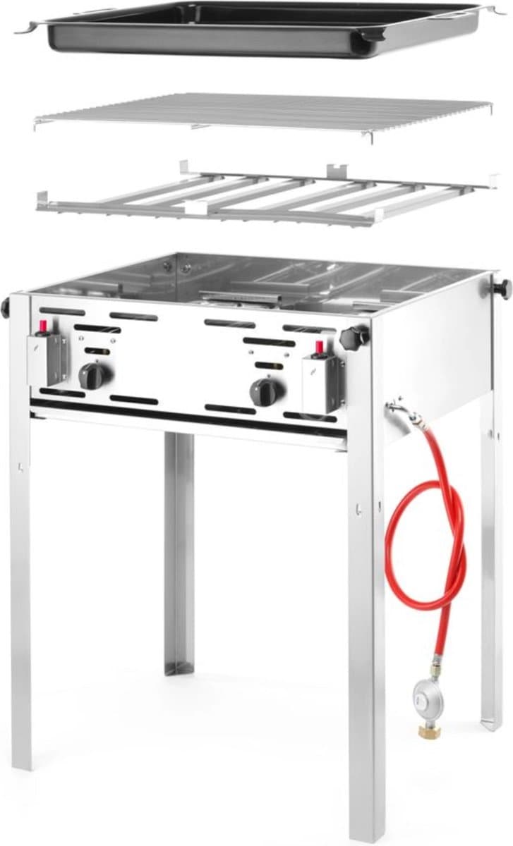 HENDI Grill-Master Maxi – Krachtige barbecue – 11,6kW – 650x540x840 mm – Inclusief gasslang en drukregelaar — afbeelding 1