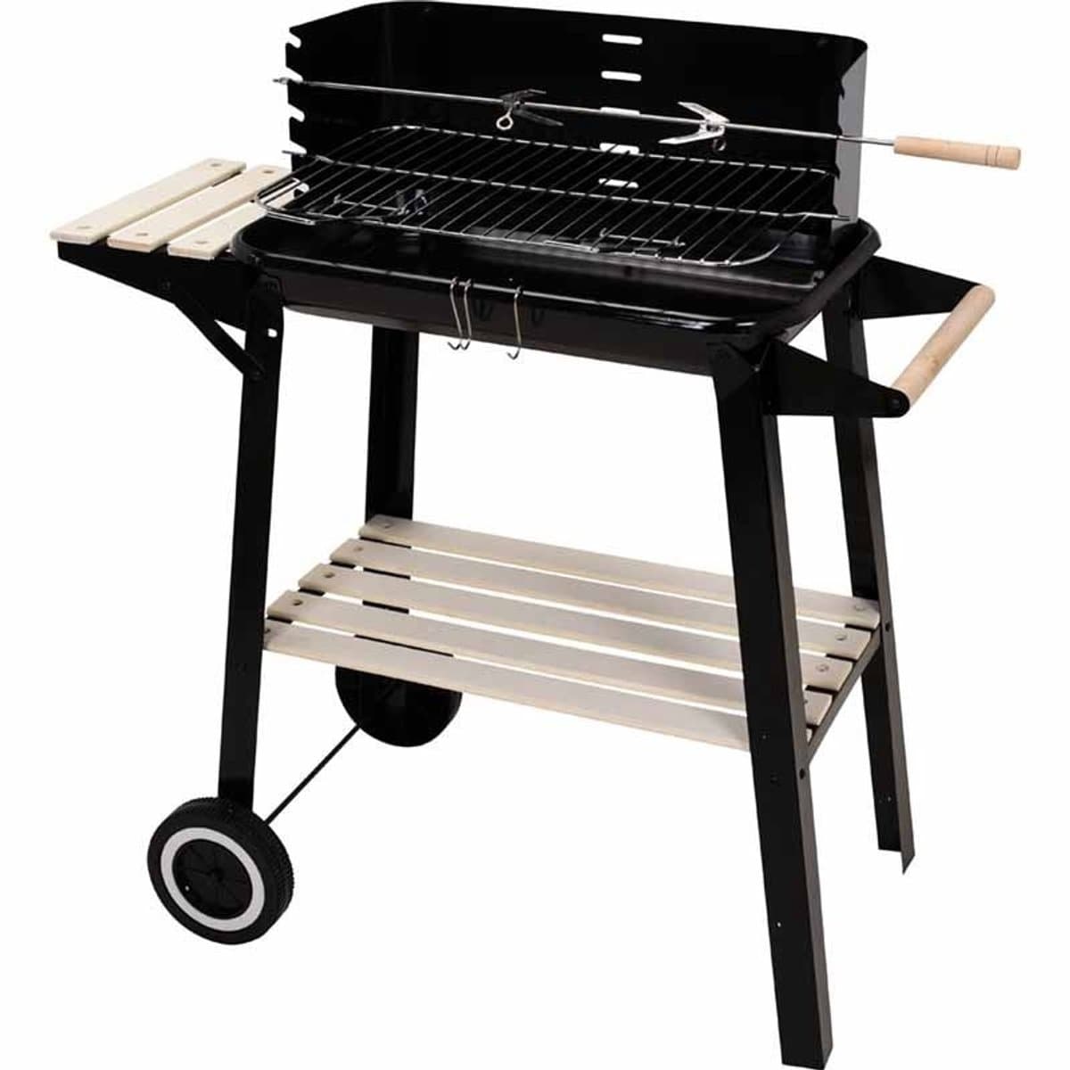 BBQ Verrijdbare Houtskool Barbecue - Grilloppervlak (LxB) 83 x 46 cm - Met Zijtafel - Zwart — afbeelding 1