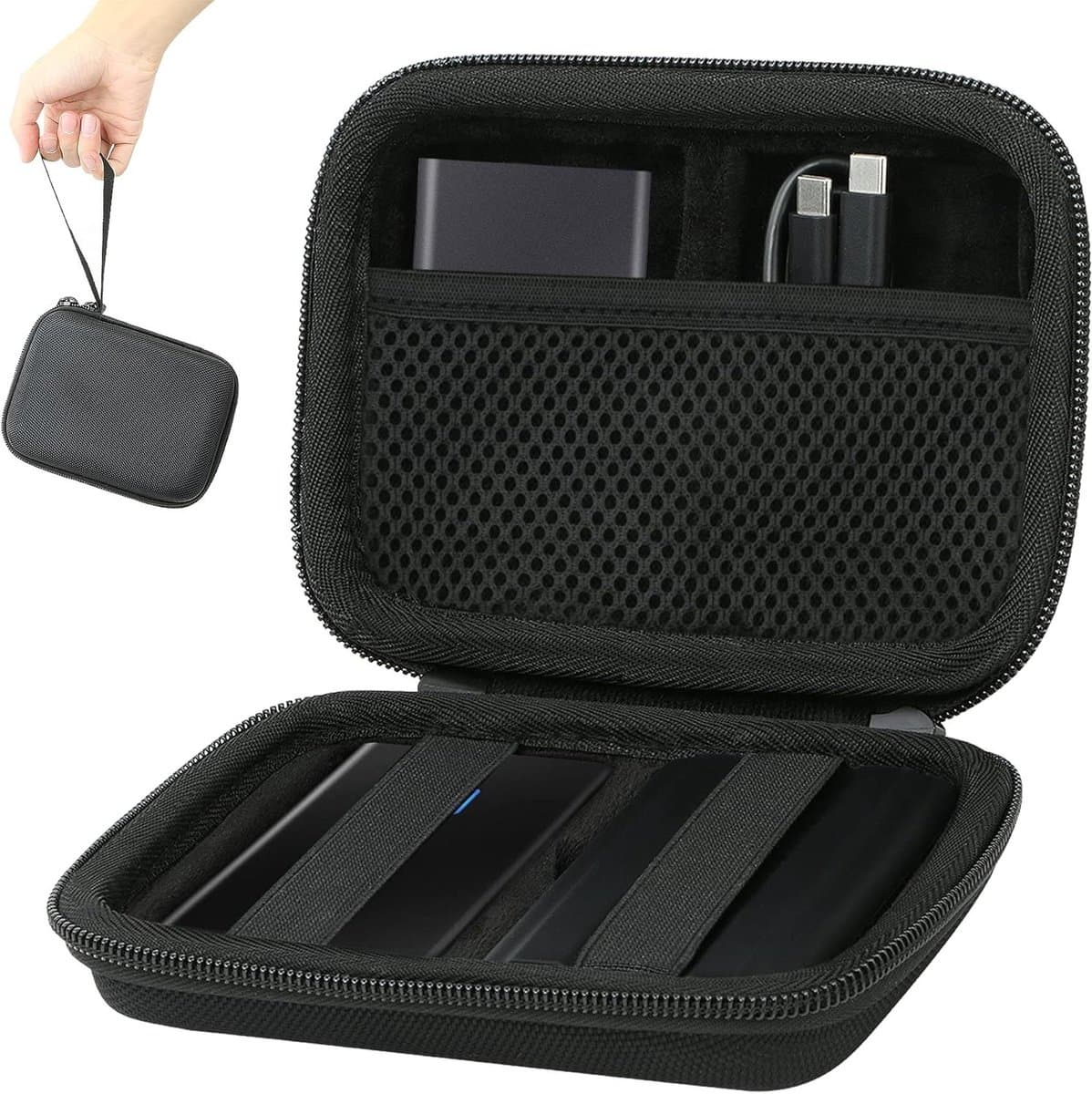 Duurzame Hard Case Bescherming voor Portable SSD's - Geschikt voor T7, T7 Touch, T7 Shield en T9 - Zwart — afbeelding 1