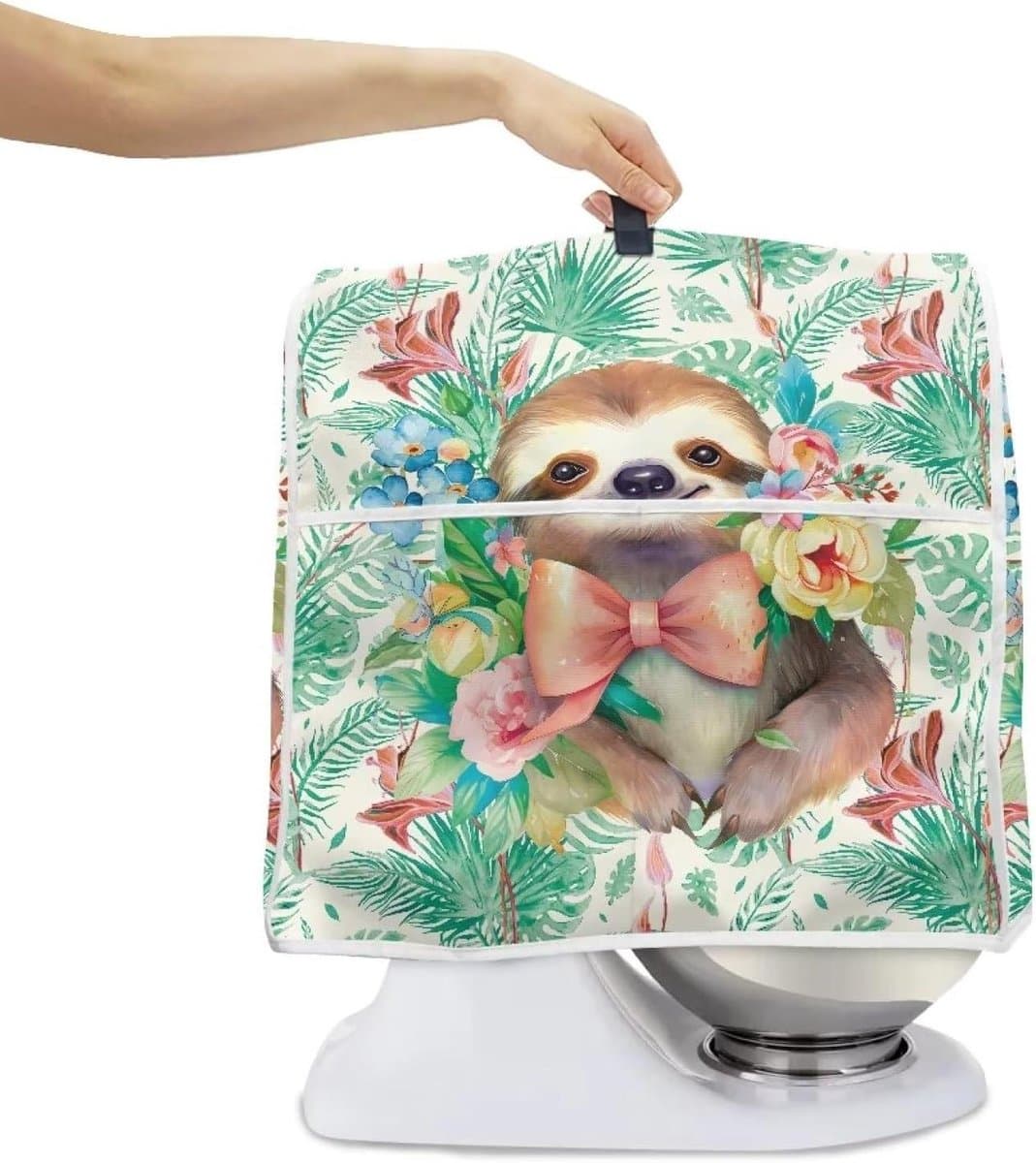 Mixerhoes Keukenmachine - Apparaathoes Standmixer - Keuken Organisatie - Met Opbergvak - L - Luiaard Palmblad Bloemen — afbeelding 1