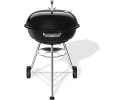 Weber Compact Kettle - Ø 57 cm Grillrooster - Houtskoolbarbecue - Zwart - Asopvangschaal - 2 Duurzame, weerbestendige wielen - Handige dekselhaak - Kras- en roestbestendig