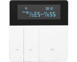 Slimme Thermostaat - Programmeerbare Regelaar - Comfort Thuis - Intelligent LCD Display - AC 90V-240V - Wit