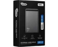 MrGoods Externe Harde Schijf 500GB Pro – USB 3.0 – 2.5 inch HDD – Metaal/Kunststof Behuizing – Zwart