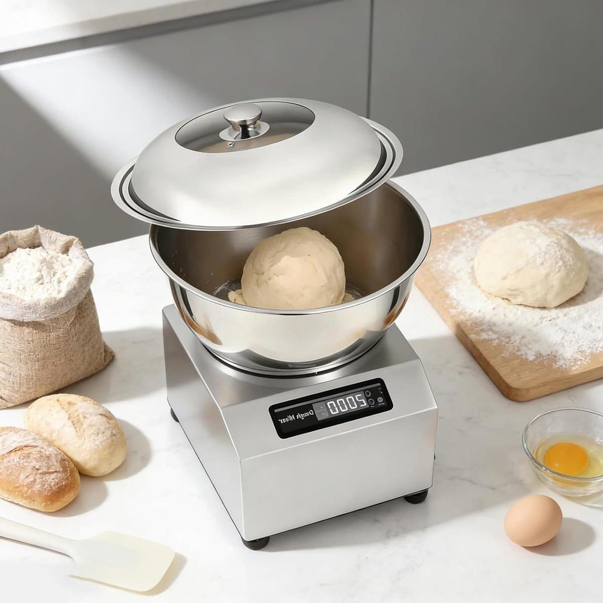 Deegmachine met Fermentatie - Deegmixer Keuken - Brood Pizza Maken - Krachtige Aluminium Motor - 8 Kilogram Capaciteit - Zilverkleurig — afbeelding 1
