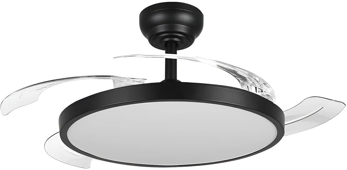 Plafondventilator met Lamp - Kingtron Zenin - Aanpasbare Lichtkleur 3000K-4000K-6500K - Afstandsbediening - Dimbaar - Zwart — afbeelding 1
