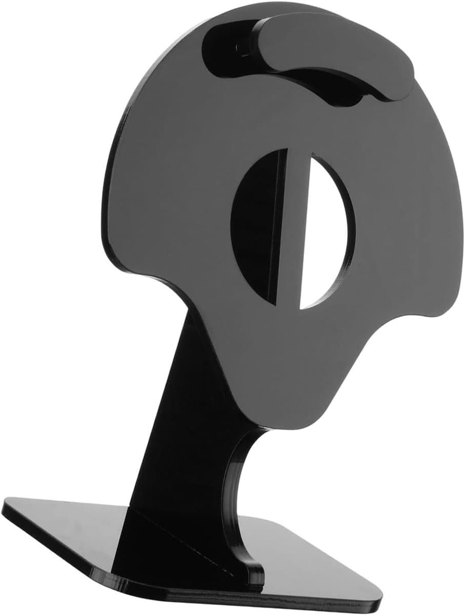 Hoofdtelefoonstandaard - Hoofdtelefoonhouder Steun - Werkplek Organiseren - Kabelmanagement Gat - 9 x 6 x 14 cm - Zwart — afbeelding 1