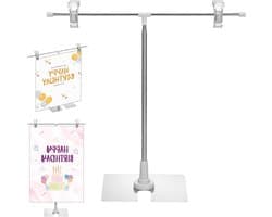 Verstelbare infostander van roestvrij staal voor A3/A4 formaten, ideaal voor evenementen, menu's en detailhandel (29-94 cm)