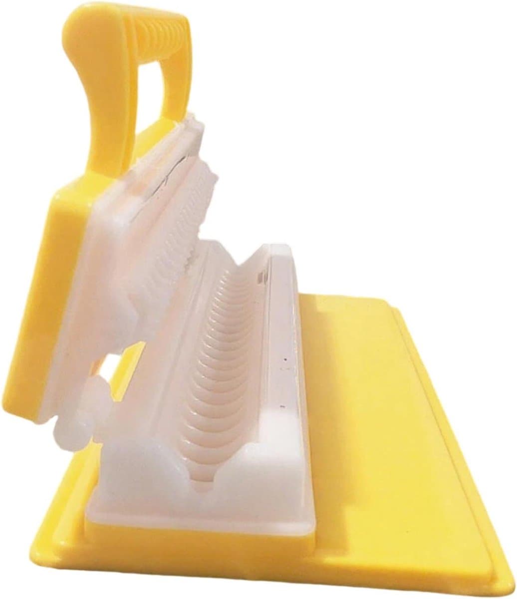 Satéprikker Machine - Kebab Maker - Vlees Vormen - Efficiënt Vlees Stapelen - 19.5x4.5x10.5cm - Geel — afbeelding 1