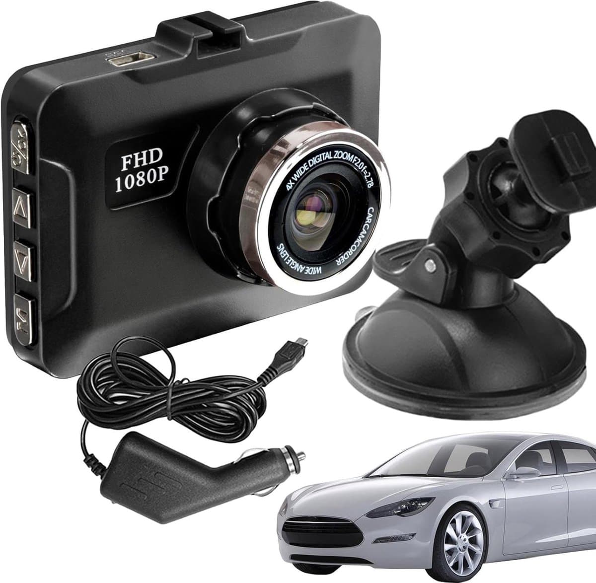 Dashboardcamera FHD - Rij recorder - Veilig rijden - Continue opname - 1080P - Zwart — afbeelding 1