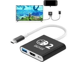 Docking Station geschikt voor Nintendo Switch , Nintendo Switch OLED & Nintendo Switch 2 dock - hdmi switch - usb c dock - usb switch dock