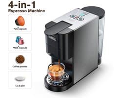 HiBREW H3D 4-in-1 Capsule Koffiemachine – 20 Bar – Geschikt voor Nespresso, Dolce Gusto, E.S.E. Pods & Gemalen Koffie – Koud & Warm – 7 Waterniveaus – 800ml
