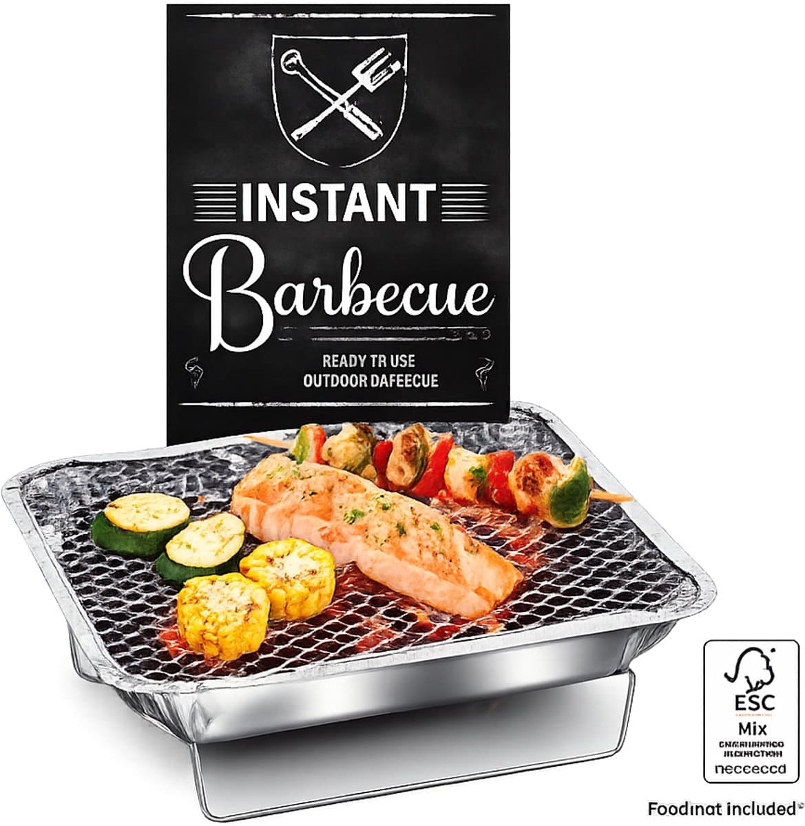 Instant Barbecue - Wegwerp Barbecue - Wegwerp BBQ - Mini Instant BBQ voor Camping, Balkon of Picknick - Inclusief Rooster — afbeelding 1
