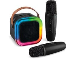MESA Musthaves - Karaoke Box - 2 Draadloze Microfoons - RGB Verlichting - Bluetooth Speaker