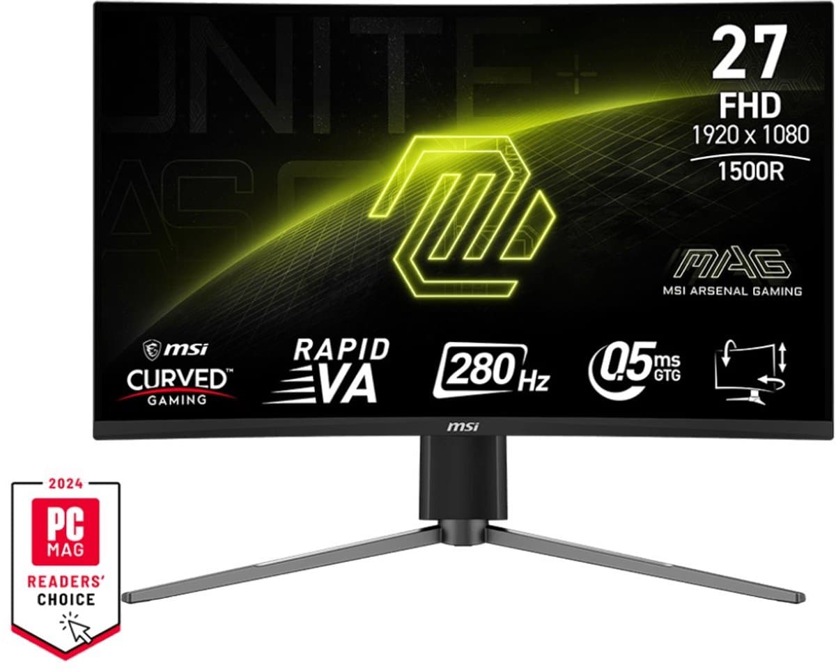 MSI MAG Serie - 27-Inch Curved Gaming Monitor - Full HD - 280Hz - Adaptive Sync — afbeelding 1