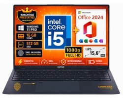 GMR Laptop 15.6 Inch Full HD IPS | Intel Core i5 | 16GB DDR5 RAM | 512GB SSD | Windows 11 Pro | Office 2024 | Zakelijke Laptop | Werk Laptop | Studenten Laptop