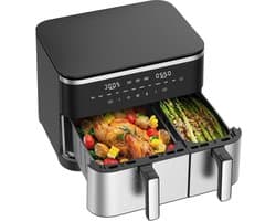 Dubbele Hete Lucht Frituurpan - Airfryer XXL - Gezond Koken - Sync Finish Dual Cook - 11 Liter Totaal - Zwart
