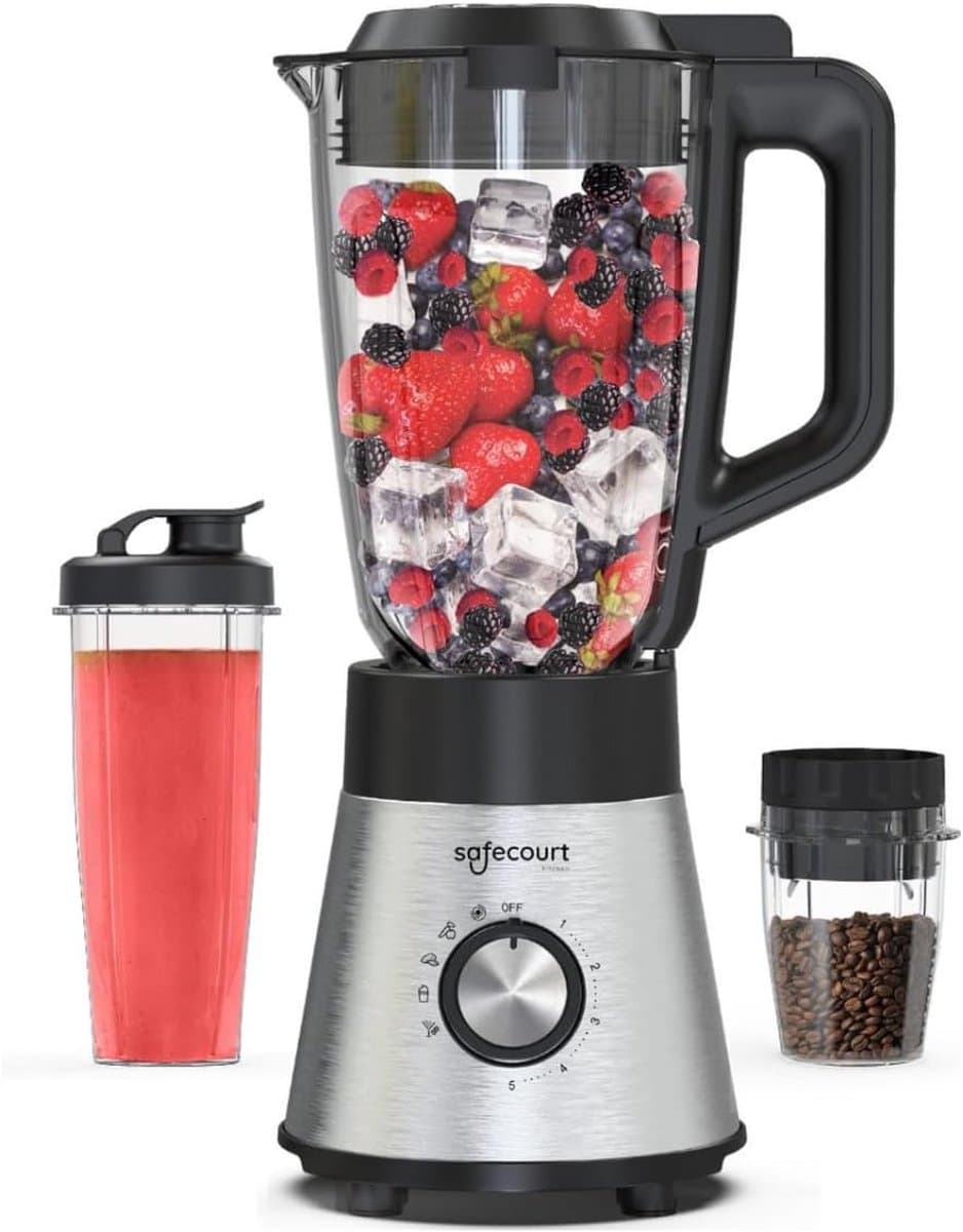 Keuken Blender - Smoothie Maker - Gezond Mixen - 5 Programma's - 1.5L Kan - Zilver — afbeelding 1