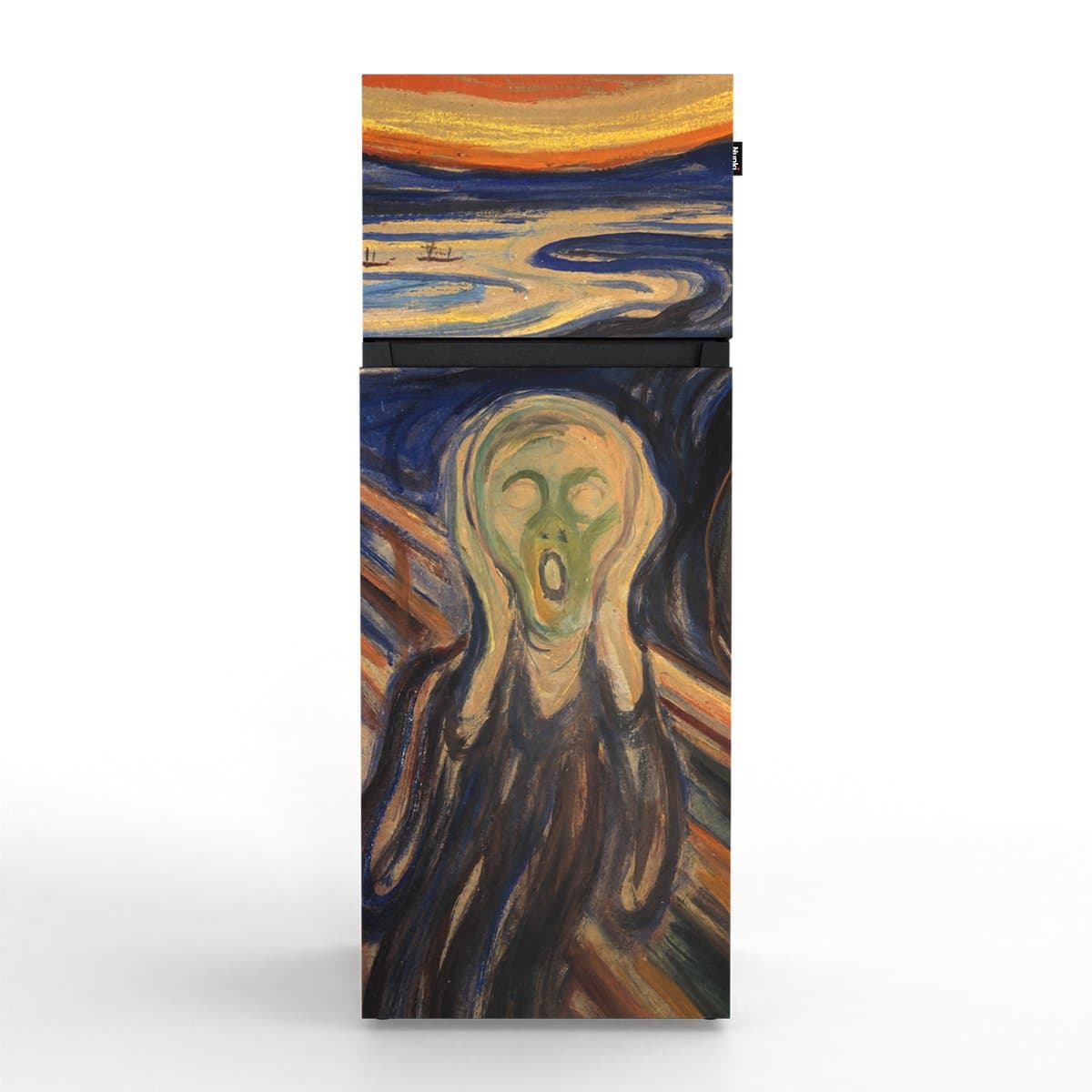 NUNKI MEDIUM-AMUN / Dubbel-Deurs Koelkast, E Klasse, 206l, Edvard Munch - De Schreeuw, Satin (ALL sides) — afbeelding 1