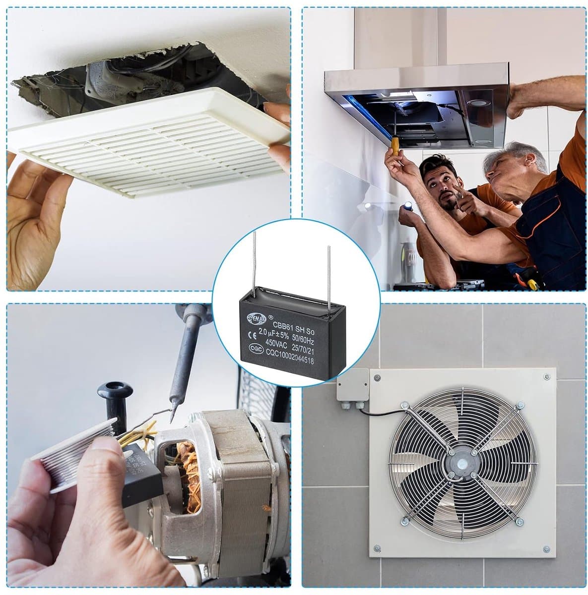 Condensator Plafondventilator - Startcondensator Motor - Ventilator Reparatie - 2 Pins - 38 x 14 x 25 mm - Zwart — afbeelding 1