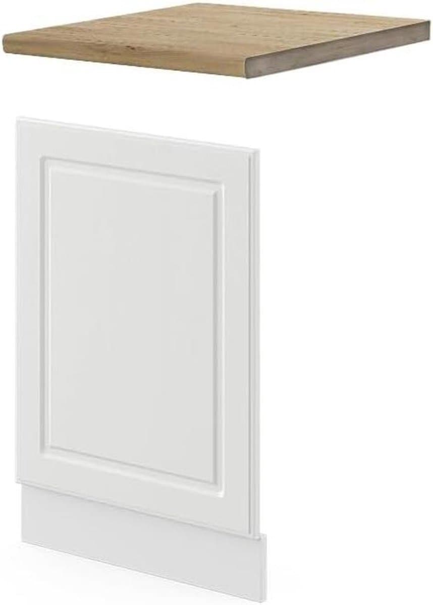 Vaatwasser Frontpaneel - Keukenpaneel Vaatwasser - Keuken Integratie - Half-geïntegreerd - 45 cm - Wit Landhuis — afbeelding 1