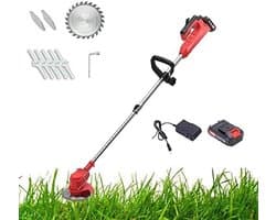 Elektrische Grasmaaier - Accu Grastrimmer - Gazon Onderhoud - Inclusief Batterij - 120 mm Maaibreedte - Zwart