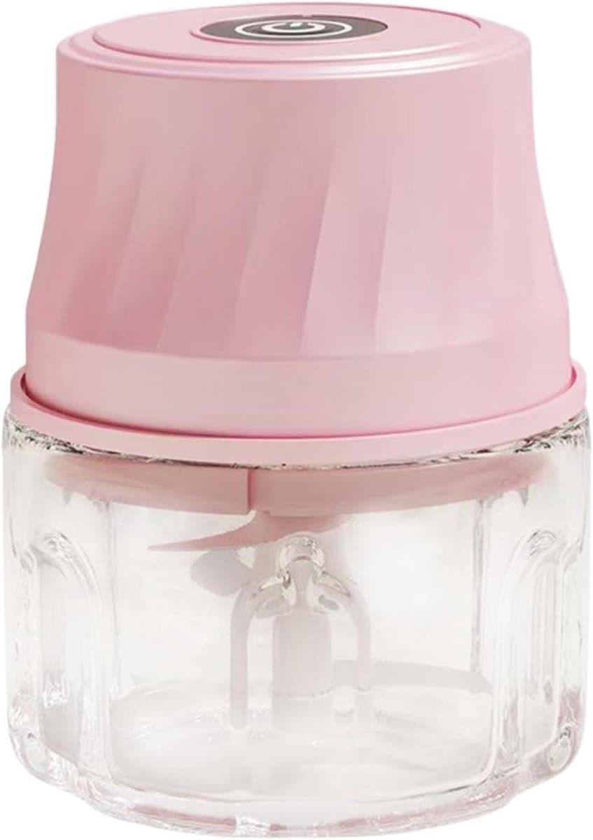 Mini Hakker - Voedsel Snijder - Keuken Hulp - Draadloos Oplaadbaar - 350 ml - Roze — afbeelding 1