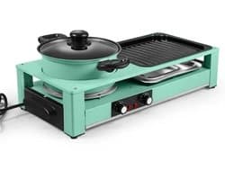 Celestul 3-In-1 Multikookmachine - Elektrische Grill - Hete Pot - Rookloze Barbecue - Tafelgrill - Grillplaat - Koken - Zwart