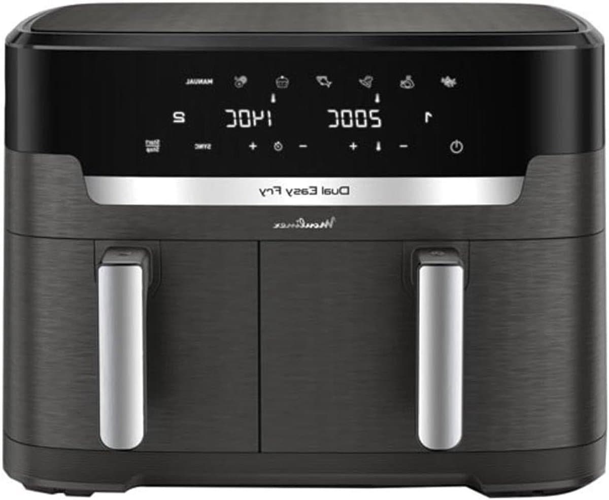 Heteluchtfriteuse Dubbel - Airfryer XXL - Grote Maaltijden Bereiden - Dubbele Lades - 11 Liter Inhoud - Zwart — afbeelding 1