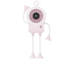 longziming -Tafelventilator - Burea ventilator - Draagbare Ventilator - Flexibele Hals - Digitale Batterijindicator - Duurzaam Plastic - 5 Snelheden - Handenvrij Gebruik - 1 Stuk