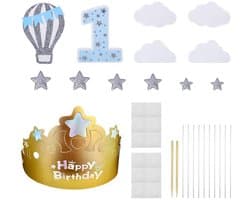 Dailygoods- Wenskaarten Set - 12 Stuks Verjaardagskaarten - Gouden Taartdecoratie - Creatieve Accessoires - Papier - Multi-size